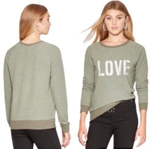 Long Sleeve Green Love Graphic Tee